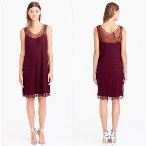 J. Crew Collection Beaded Shift Dress in Burgundy